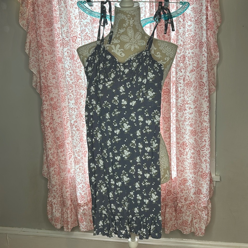 Hollister Blue Floral Mini Sundress Small